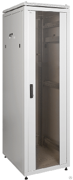 Шкаф сетевой 19 ITK LINEA N 38U 600х600мм стеклянная передняя дверь серый