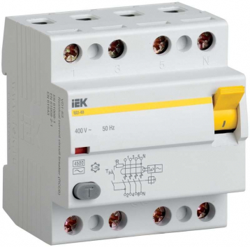 Выключатель дифференциального тока (УЗО) 4п 63А 100мА ВД1-63 АС