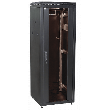 Шкаф сетевой 19дюйм ITK LINEA N 42U 600х800 мм стеклянная передняя дверь, задняя металлическая черный
