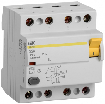 Выключатель дифференциального тока (УЗО) ВД1-63S 4Р 32А 100мА