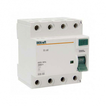 Выключатель дифференциального тока (УЗО) 4P 100A 100мА AC УЗО-03 6кА