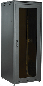 Шкаф сетевой 19 LINEA N 18U 800х800мм стеклянная передняя дверь задняя металлическая черный