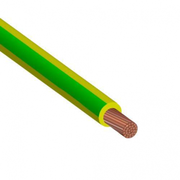 Провод силовой ПуГВ 1х2.5 желто-зеленый ТРТС многопроволочный