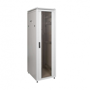 Шкаф сетевой 19дюйм ITK LINEA N 47U 600х600 мм стеклянная передняя дверь, задняя металлическая серый
