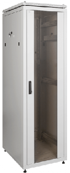 Шкаф сетевой 19 ITK LINEA N 42U 600х600мм стеклянная передняя дверь серый
