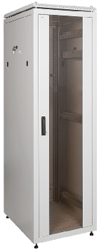 Шкаф сетевой 19 ITK LINEA N 24U 600х600мм стеклянная передняя дверь серый