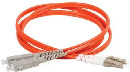 Шнур оптический коммутационный соединительный (патч-корд) для многомодового кабеля (MM) 50/125 (OM2) SC/UPC-LC/UPC двойного исполнения (Duplex) LSZH 2м