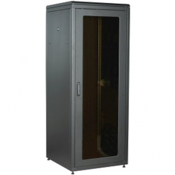 Шкаф сетевой 19 LINEA N 33U 800х800мм стеклянная передняя дверь задняя металлическая черный