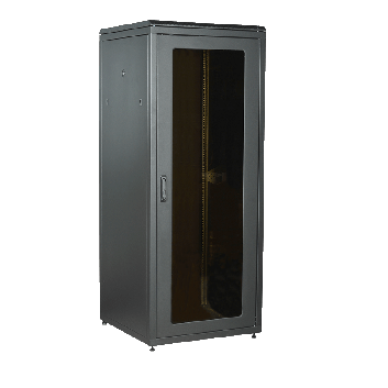 Шкаф сетевой 19 LINEA N 38U 800х800мм стеклянная передняя дверь задняя металлическая черный