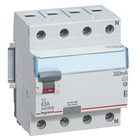 Выключатель дифференциального тока (УЗО) DX3 4П 40А АC 500мА N справа