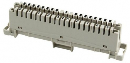 Плинт соединительный 10 пар аналог Krone маркировка 0-9 серый