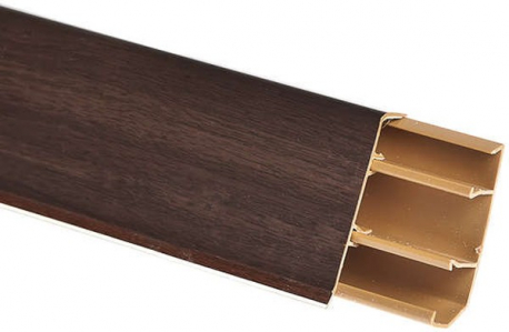 Плинтус электротехнический  ПВХ 10х50х2500 венге на темной основе