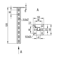 Подвес вертикальный одиночный 41х21х1200мм горячеоцинкованный