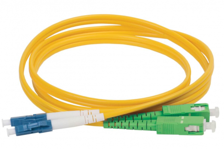 Шнур оптический коммутационный переходной (патч-корд) для одномодового кабеля (SM) 9/125 (OS2) SC/APC-LC/APC двойного исполнения (Duplex) LSZH 2м