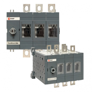 Рубильник 200A 3P реверсивный без рукоятки управления TwinBlock EKF