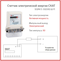 Счетчик электрической энергии СКАТ 102М/1-10(100) Ш П1 EKF PROxima