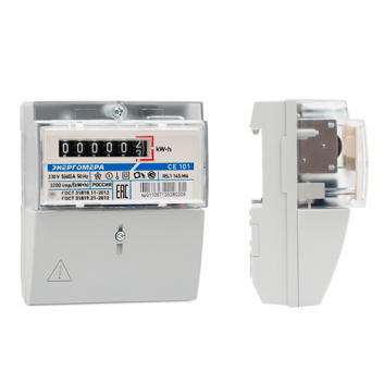 Счетчик электроэнергии CE101 R5.1 145 M6  однофазный однотарифный, 5(60), кл.точ. 1.0, D+Щ, ЭМОУ