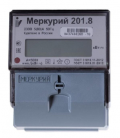 Счетчик электроэнергии Меркурий 201.8  однофазный однотарифный, 5(80), кл.точ. 1.0,  D, ЖКИ