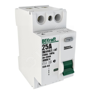 Выключатель дифференциального тока (УЗО) 2п 40А 30мА тип AC 6кА