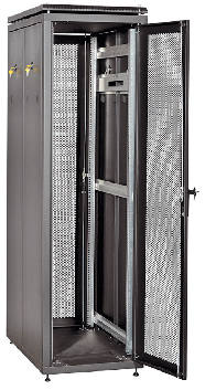 Шкаф сетевой 19дюйм LINEA N 42U 600х1000 мм с L-профилями перфные двери черный
